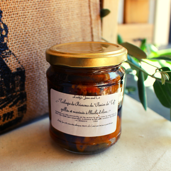 Trilogie de poivrons grillés et marinés à l'huile d'olive Lady's Jam - 220ml Fabriqué par LADY'S JAM avec les poivrons du jardin du Panier de Tof